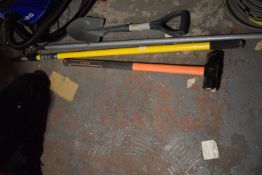 Sledgehammer, Extension Pole, Hoe, and a Spade