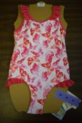 Seafolly Girl’s Pink Butterfly Swimsuit with UPF 50+ Protection Age: 4