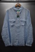 *Jachs Girlfriend Long Sleeve Baby Blue Linen Shirt Size: XL