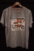 Lambretta Grey Print T-Shirt Size: L
