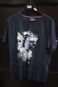 Lambretta Navy Scooter Print T-Shirt Size: 2XL