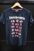 Lambretta Navy Scooter & Target Print T-Shirt Size: L