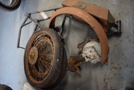 Triumph Motorcycle Parts for Side Valve Model circa 1920’s Consisting of Frame, Rear Stand,