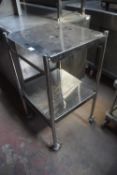 Stainless Steel Two Tier Stand 45x45cm x 90cm High