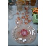 1930’s Coloured Glass Bowls and Vases etc.