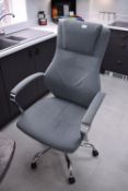 * Executive Highback Swivel Office Chair on Chrome Frame with Grey Upholstery