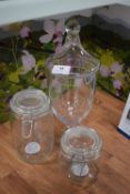 * Assorted Glass Storage Jars
