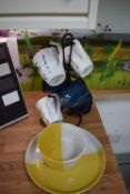 * Mug Tree with Mugs, Ceramic Bowl, and Plate