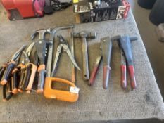 * Assorted Hand Tools Including Riveters, Hammers, and Sheers