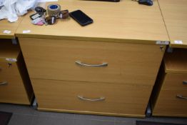 * Two Drawer Filing Unit in Light Oak (to match lot 93 and 94) 80x80cm