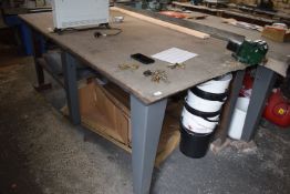 * 8ft x 4ft Pressed Steel Heavy Duty Six Legged Work Bench with Carpeted Top