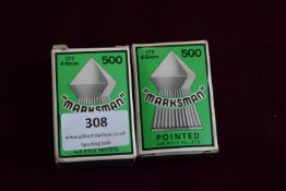 2x Packs of 500x Marksman Pointed .177 Air Rifle Pellets