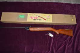 DAM Model 62 .177 calibre break barrel air rifle, fitted with adjustable open sights, hardwood stock