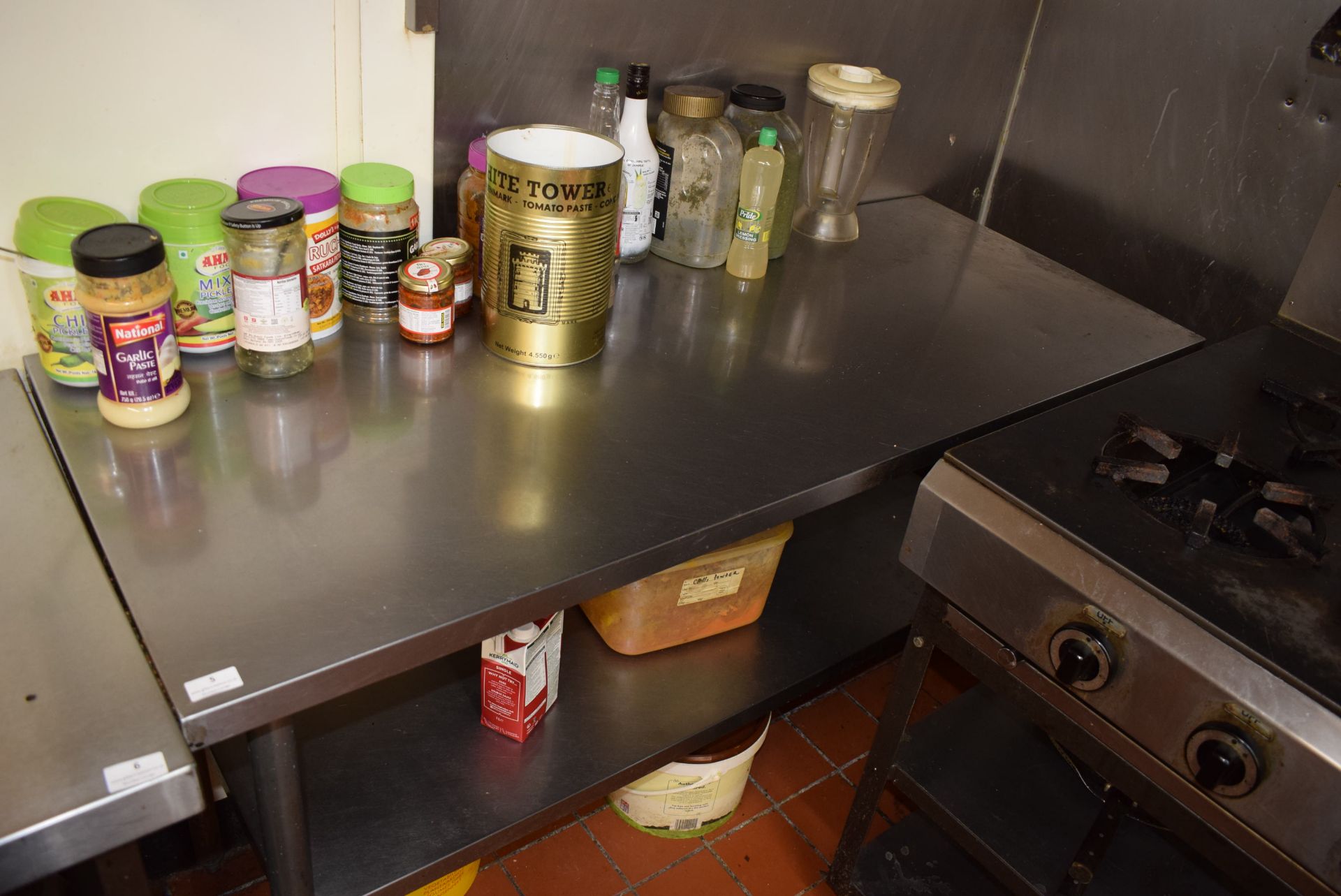 * Stainless steel prep table with undershelf