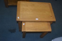 Light oak nest of two tables