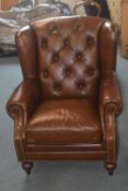 Barker & Stonehouse Hydeline Leather Wing Chair