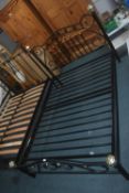 Black Metal & Brass Effect Double Bed Frame 4’6” wide