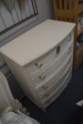 Painted Five Drawer Bow Front Chest