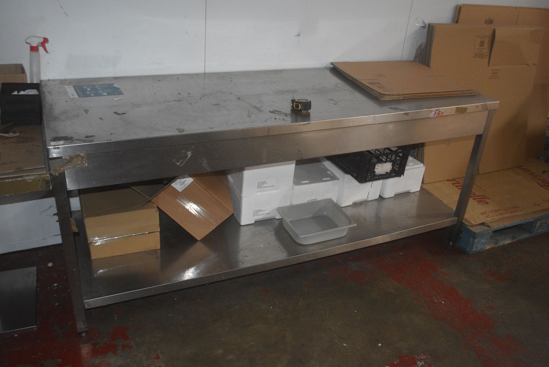 * Stainless Steel Preparation Table with Undershelf 200x70cm x 85cm work height