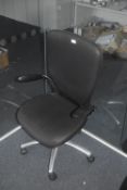 * Chrome Framed Operators Gas-Lift Chair with Upholstered Seat, Back, & Arms