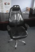 * Executive Highback Black Leather Swivel Office Chair