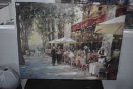* Unframed Printed Canvas of a Parisian Café Scene