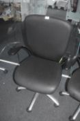 * Chrome Framed Operators Gas-Lift Chair with Upholstered Seat, Back, & Arms
