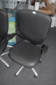 * Chrome Framed Operators Gas-Lift Chair with Upholstered Seat, Back, & Arms