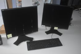 * HP Desktop PC with 2x NEC Monitors, and Keyboard