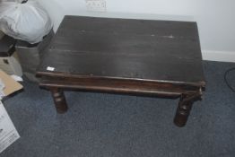 * Teak Occasional with Iron Fittings on Four Turner Legs