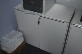 * White Office Double Door Storage Cabinet 93x45cm x 86cm high (matching previous lots)