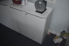 * White Office Double Door Storage Cabinet 93x45cm x 86cm high (matching previous lots)