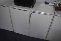 * White Office Double Door Storage Cabinet 93x45cm x 86cm high (matching previous lots)