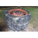 2x Tractor Nuffield Wheels Six Stud with 12.4/11-36, and 1x Other