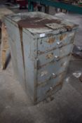 Steel Four Drawer Cabinet on Castors 46x67cm x 96cm high