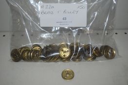 50x Meccano Part #22a Brass 1” Pulley