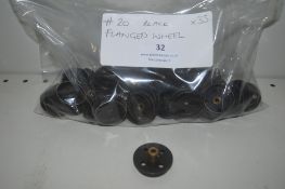 35x Meccano Part #20 Black Flanged Wheel