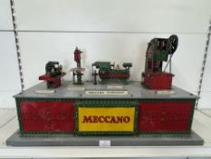 Factory Built Illuminated Meccano Shop Window Display Model Workshop Comprising Power Saw,