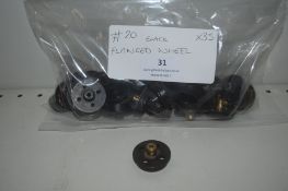 35x Meccano Part #20 Black Flanged Wheel