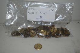50x Meccano Part #22a Brass 1” Pulley