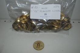 59x Meccano Part #20 Brass 1.1/8” Flanged Wheel