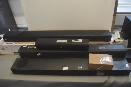 * Five assorted sound bars by LG etc (salvage spares and repairs)