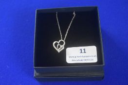 Sterling Silver Heart pendant and chain with Cubic Zirconia