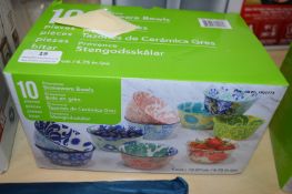 * 10pc Stoneware Bowl Set