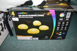 * 4pk Lumi Rocks LED Solar Glowing Stones
