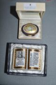 Spode Enamel Pill Box plus Porcelain Bible Paperweight