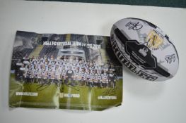 Hull FC Signed Rugby Ball 2016 Challenge Cup Souvenir Ball Signed by the Team with Signed Poster
