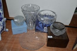 Cut Glass Lead Crystal Vases, Bowls, etc.
