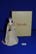Spode Porcelain Figurine of Queen Elizabeth II in Coronation Gown