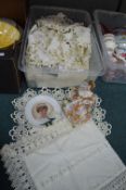Tablecloths, Fabrics, and Figurines, etc.